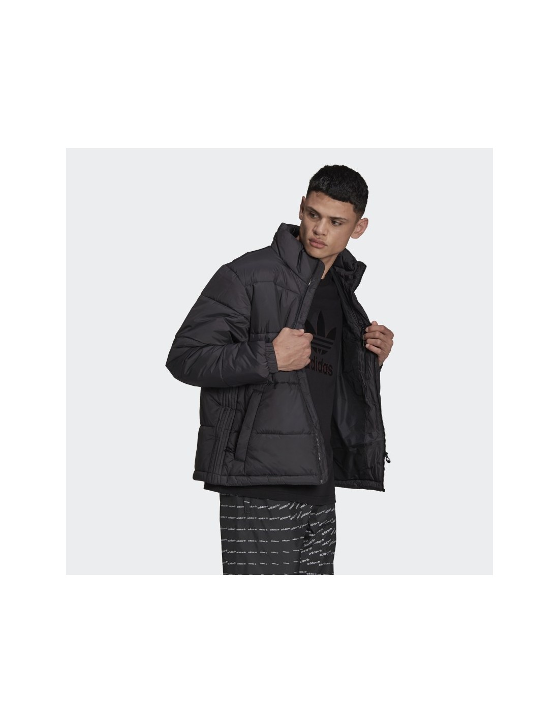 Adidas Originals Jacket H13551 Stand-Up Collar Black Padded Puffer 